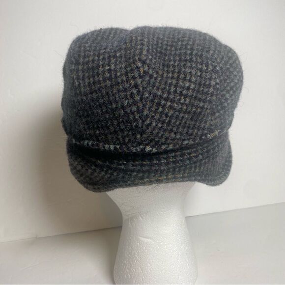Minnesota Hats Vintage Gray/Black Houndstooth Wool Newsboys Hat W/Earflaps - Picture 7 of 11